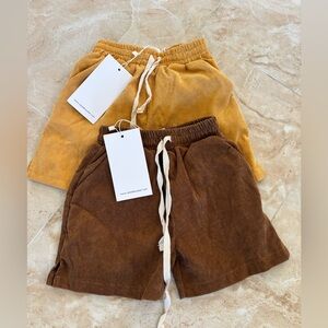 Raised by water corduroy shorts kids children unisex neutrals spring summer NEW
